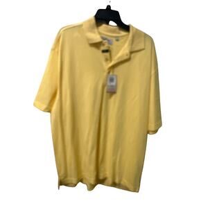 ⭐️ Men’s Callaway Yellow Pima Cotton Golf Polo. Size Large. Preppy NWT!